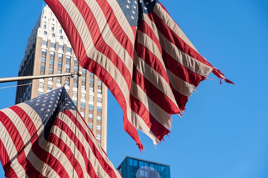 zászló, ország, USA, amerikai zászló, hazaszeretet, július negyedikén, amerikai kultúra, csíkos, kék, építészet, nap