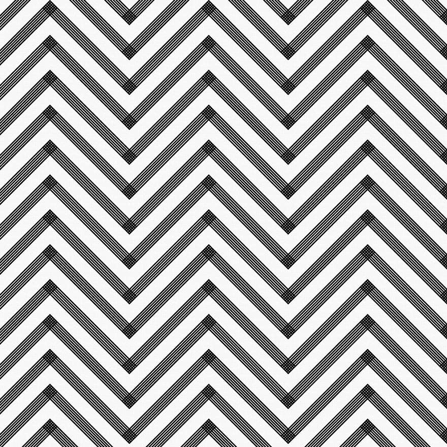 Black And White Pattern, Digital Paper, Background, Chevron, Checkered, Stripes, Retro, Vintage, Decoration, Paper, Design