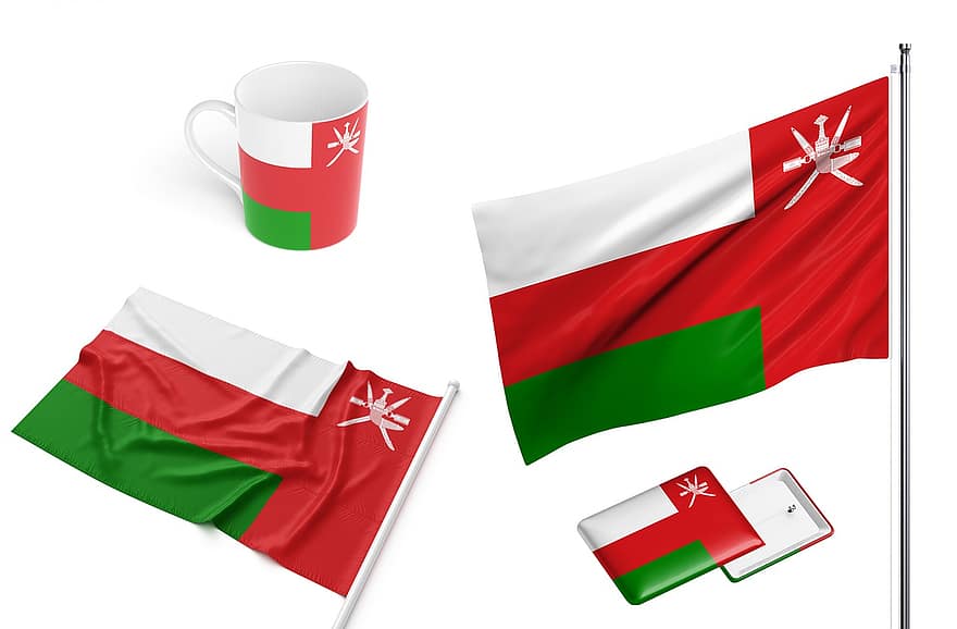 país, bandeira, Omã, nacional, símbolo