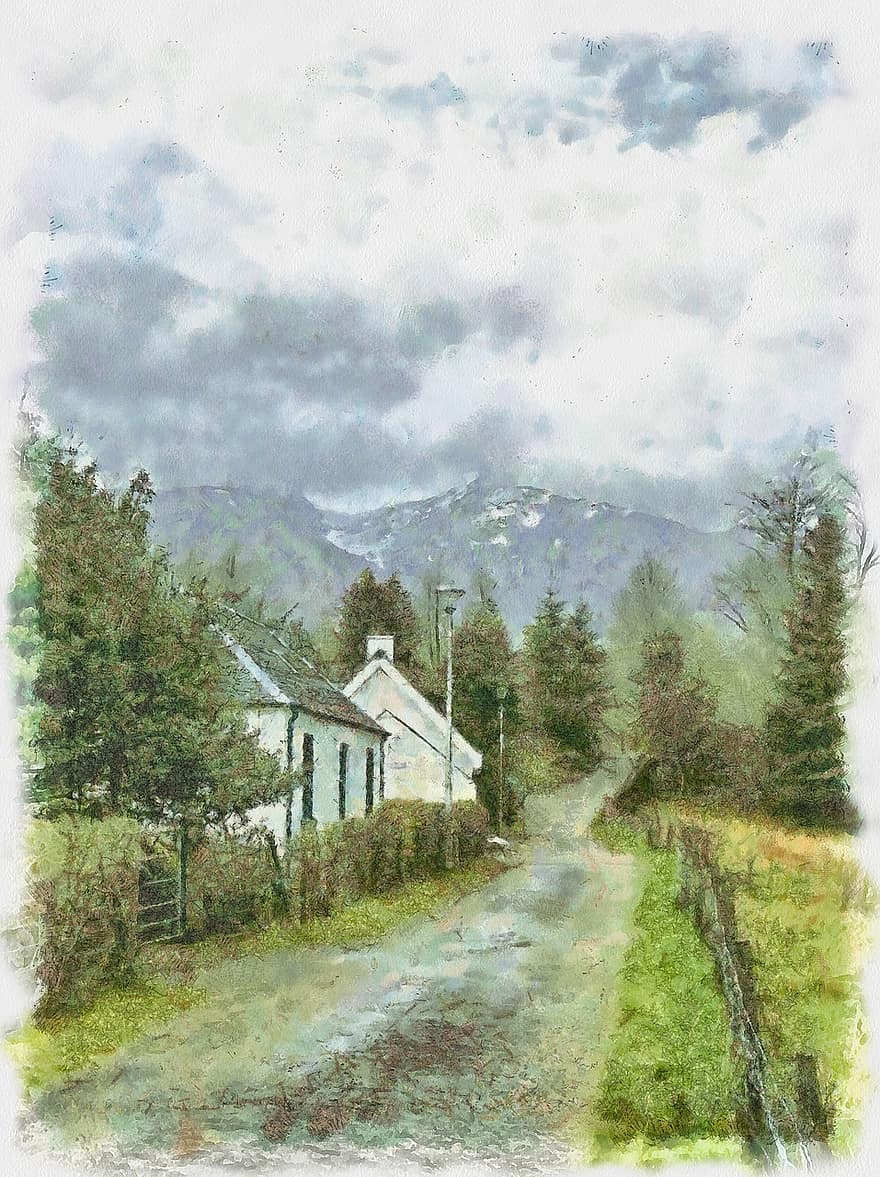 Glencoe, Scotland, Highlands, Mountains, Trees, Scenery, Scottish, Landscape, Scene, Colorful, Outdoors