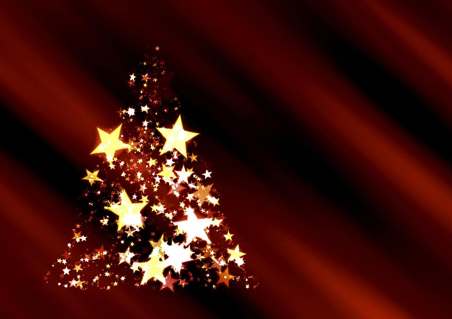 komst, ster, Kerstmis, kerstboom, poinsettia, festival, familie snel, kerstavond, Kerstman, geschenken, atmosfeer