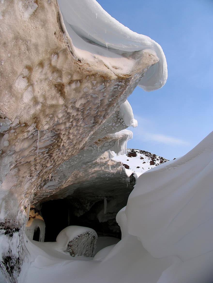 cova, glacera, vent de neu