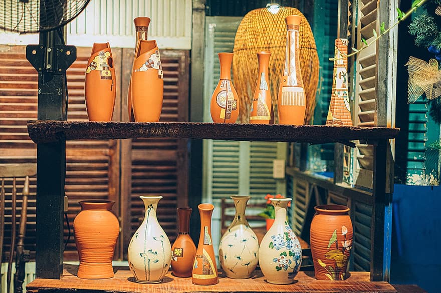 cruche, pot, vase, céramique, rétro, antique