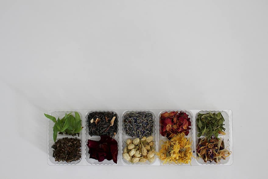 Herbs, Dried, Medicinal, Botany, Naturopathy, Apothecary, Flat Lay