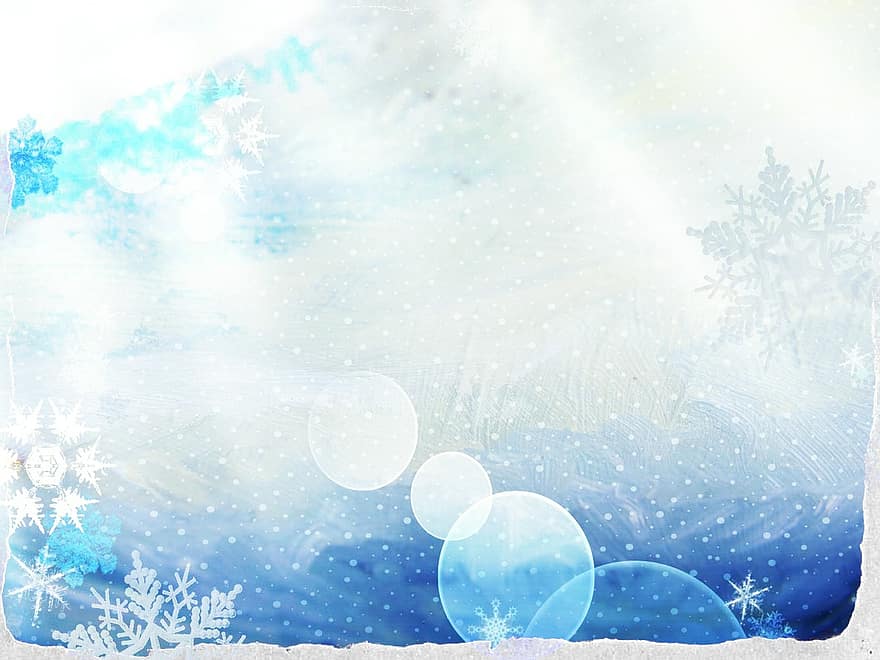 vintrig, vinter-, bakgrund, Karta, vit, blå, snö, bollar, kall, snöflinga, inramade