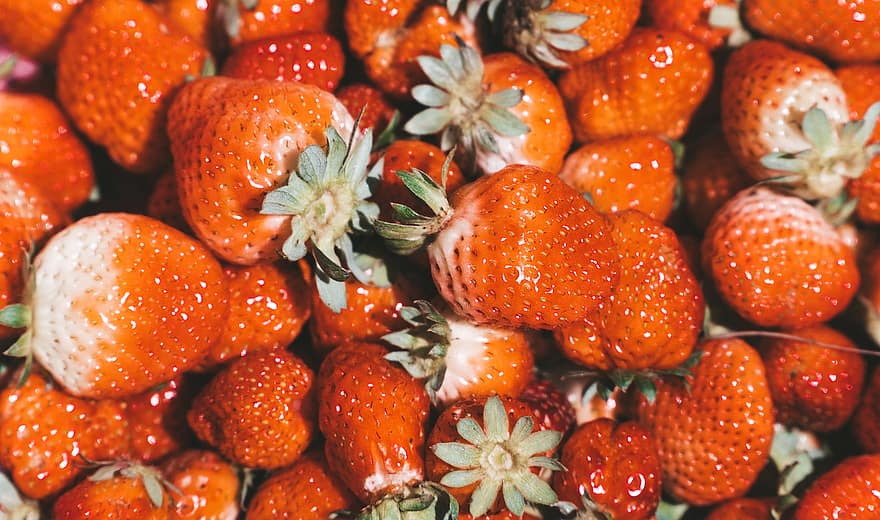 des fraises, fruits, aliments, baies, produire, récolte, biologique, Naturel, sucré, savoureux