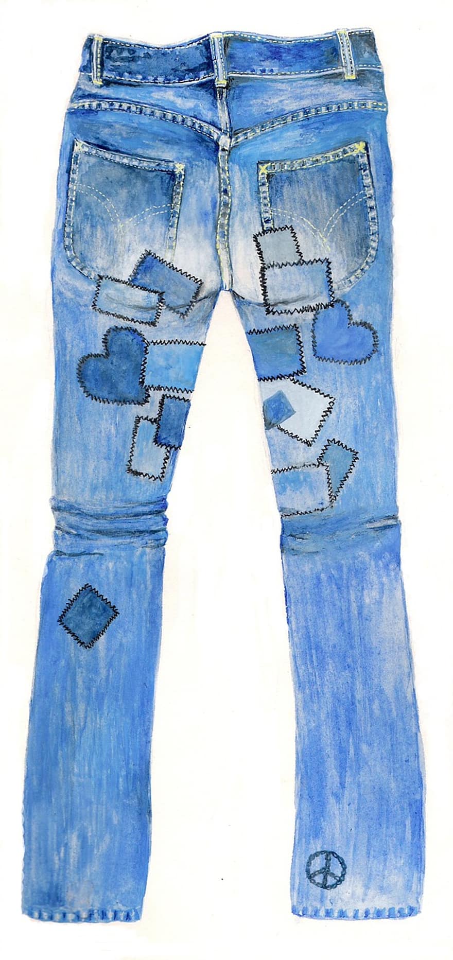 jeans, bukser, blå bukser
