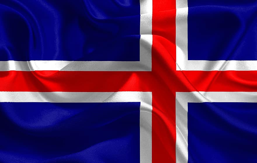 أيسلندا ، العلم ، الأمة ، بلد ، الوطني ، أزرق ، أبيض ، أحمر ، كروز ، رمز ، جناح