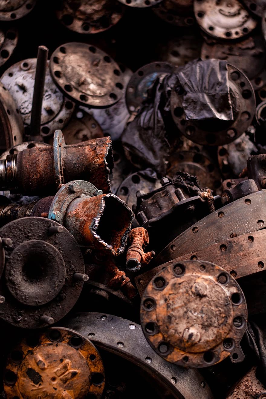 metal, rust, skrot, dele, gammel, losseplads, stål, fradrage, affald, skrot metal, spild