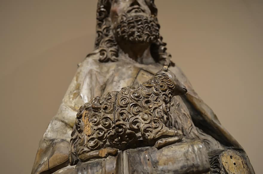 Saint Jean, agneau de Dieu, sculpture, symbole, Christ