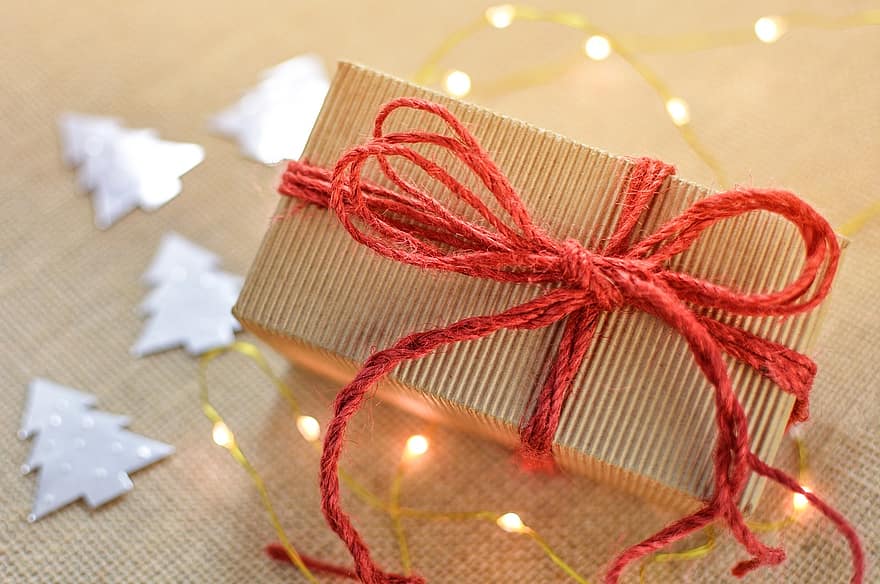 cadeau, boîte, Noël, arc, présent, vacances, fête, surprise, décoration, boite cadeau, paquet