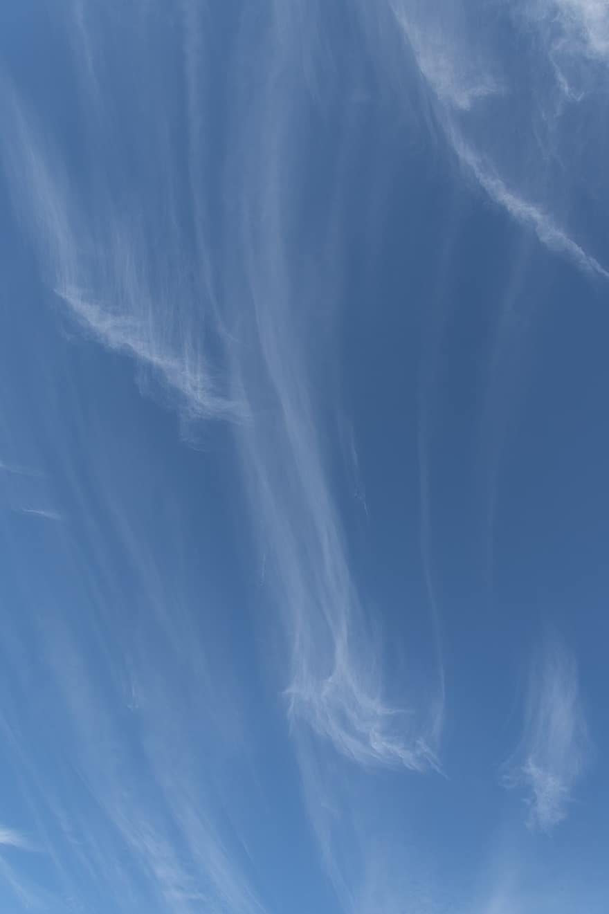 Clouds, White, Blue, Cloudscape, Pixabay Photo, Delicate, Wisps, Sky
