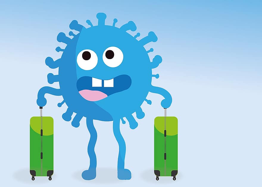 вірус, багаж, подорожі, коронавірус, пандемія, COVID-19, захист, захворювання, епідемія, карантин