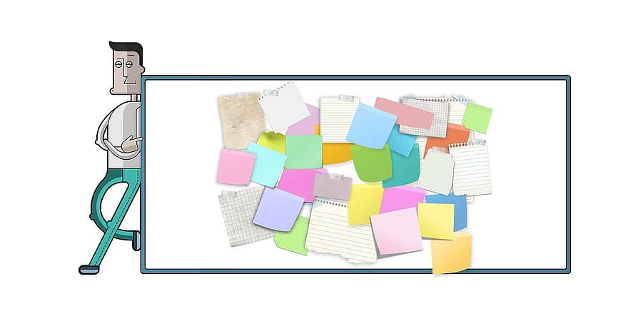 Stickies, Post-it, List, Note, Notes, Empty, Chaos, Clutter, Business, Concept