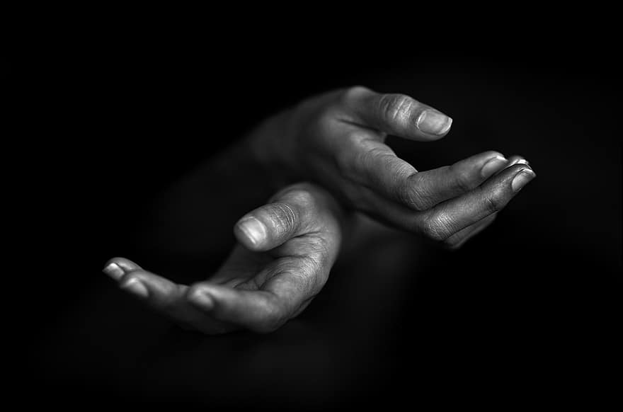 mani, Hände, bianco e nero, persone, mano, amore, ragazza, donna, Aiuto, preghiera, modello