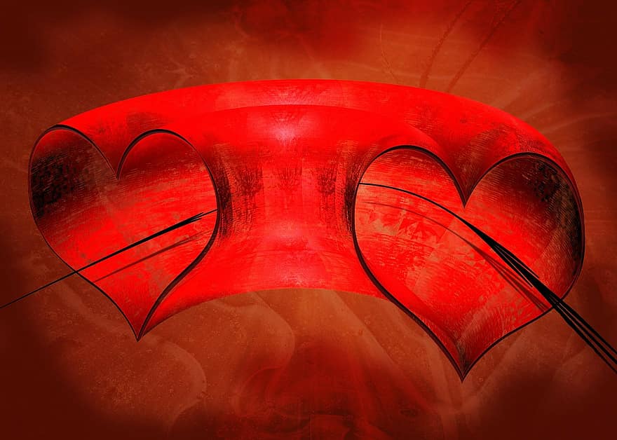 Herz, rot, heftig, Valentinstag, Amor