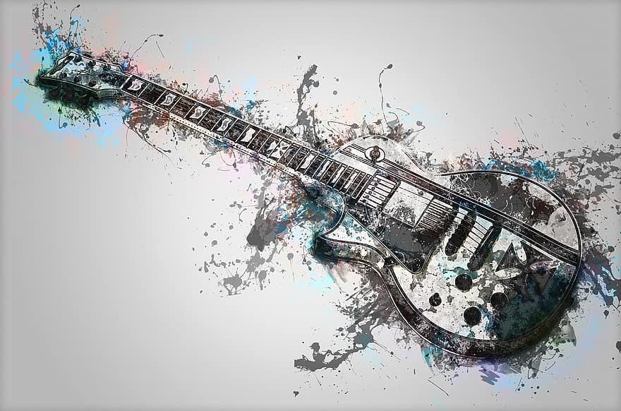 gitarr, instrument, musik, elektrogitarr, esp, musik instrument, stränginstrument, elgitarr, strängar, sten, rockmusik