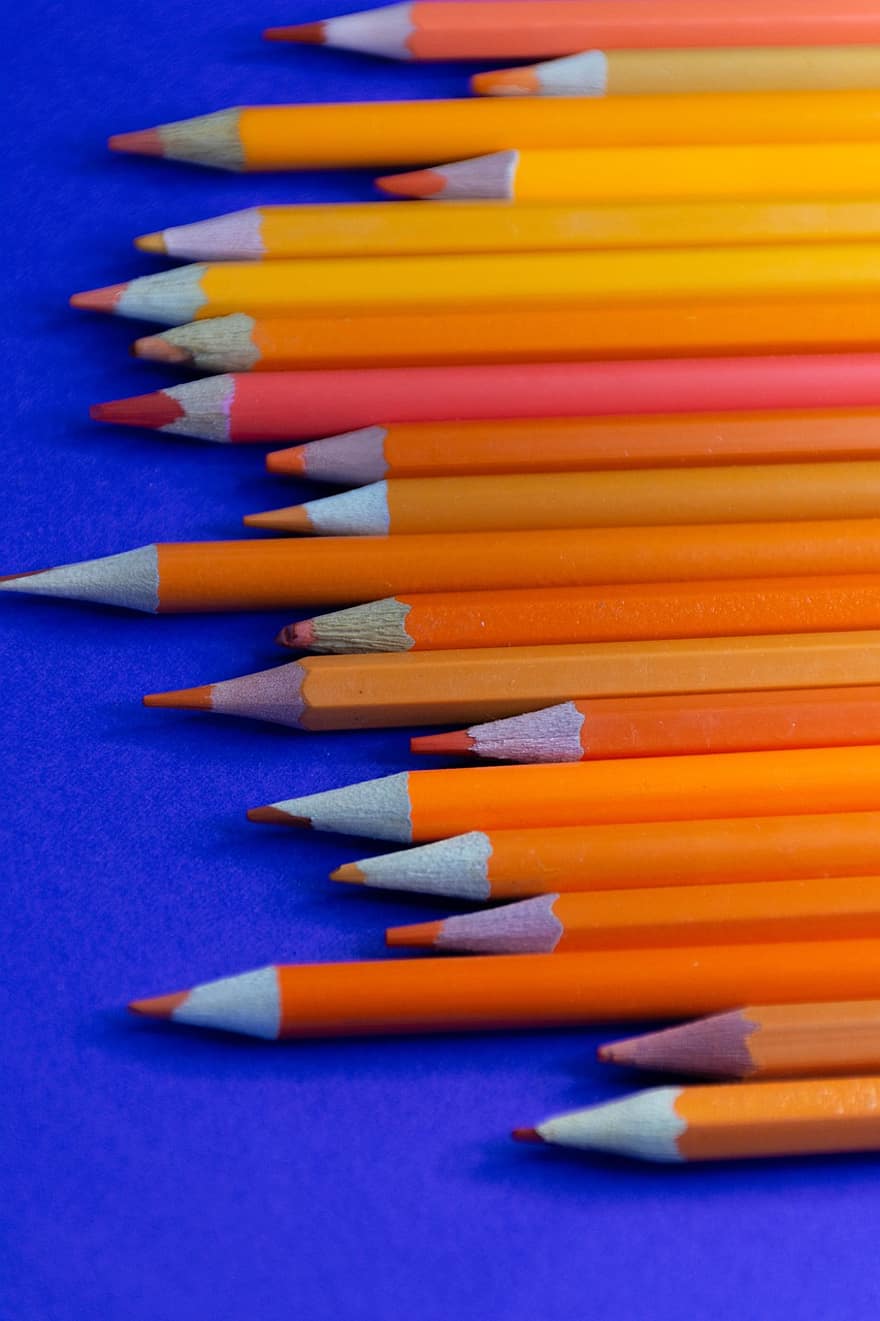 олівці, рожевий, фіолетовий, школу, освіта, колір, барвисті, нічия, дизайн, малювання, різкий