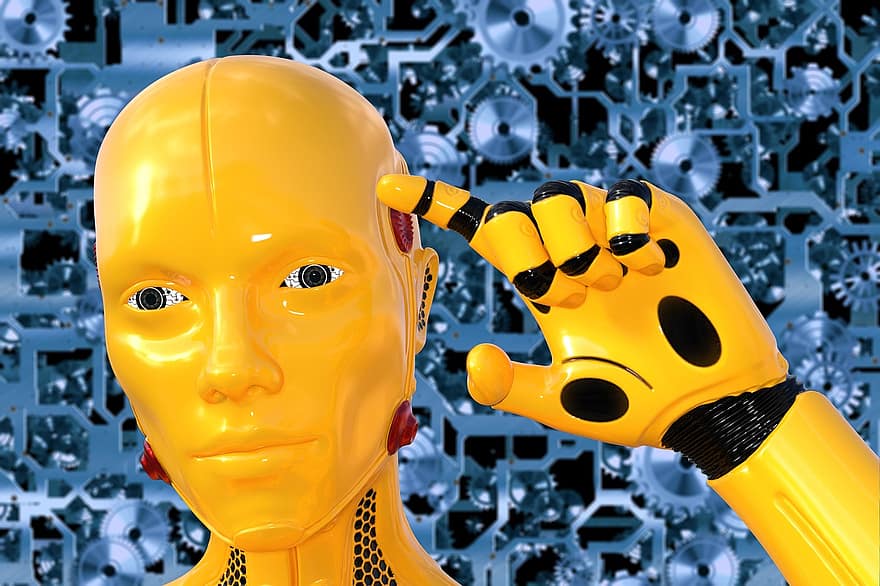 искусственный интеллект, робот, андроид, будущее, робототехника, научно-фантастический, футуристический, машина, технология, Голубая технология, Синий робот