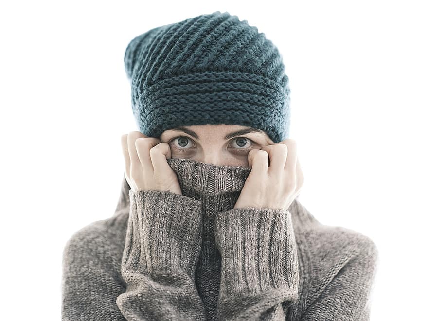 Woman, Sweater, Cold, Chilly, Beanie, Beautiful, Pretty, Attractive, Girl, Female, Pose