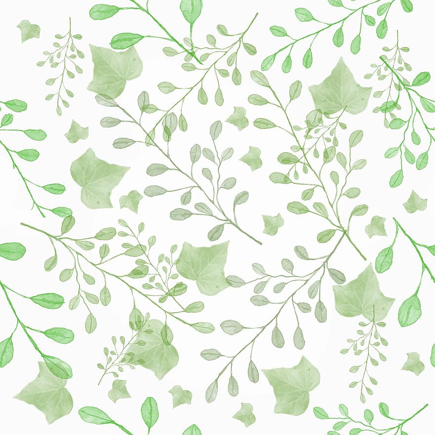 Ivy Leaves, Decorative, Background, Pattern, Wallpaper, Seamless