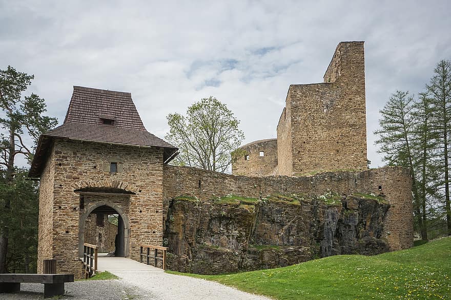Castle Kasperk, Pháo đài, Lâu đài, lâu đài thời trung cổ, Cộng hòa Séc, bohemia, kašperské hory, rừng phóng túng, šumava, ngành kiến ​​trúc, lịch sử
