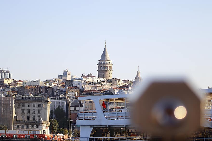 кула галата, средновековен, кула, каменна кула, Средновековна каменна кула, christea turris, Истанбул, градски пейзаж, Галата, Турция, град