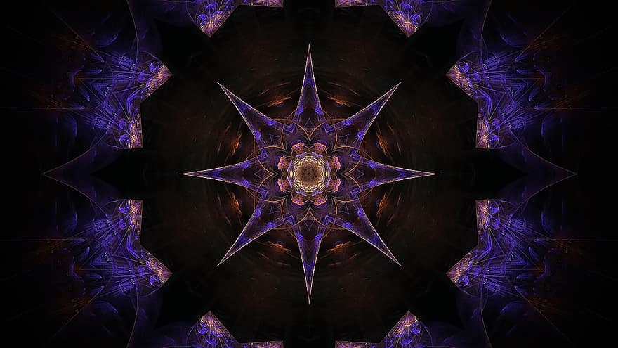 Mandala, Ornament, Tapete, Hintergrund, Muster, dekorativ, symmetrisch, Textur, digitale Kunst, abstrakt, fraktal