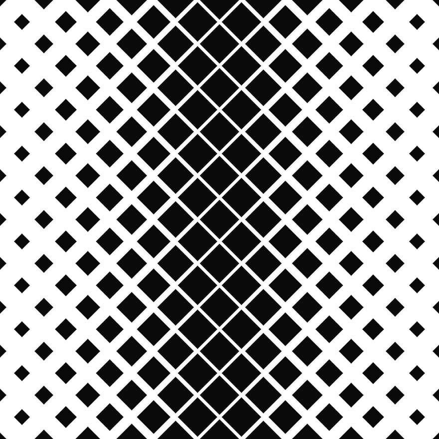 Square, Diagonal, Pattern, Monochrome, Black And White, Seamless Pattern, Decorative, Design, Background, Black, White