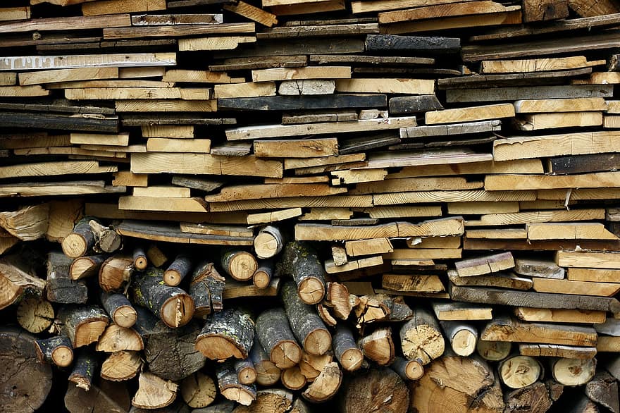 Stos Drewna, drewno, ułożone, przechowywanie, graty, dzienniki, stos, drewno kominkowe, drzewny
