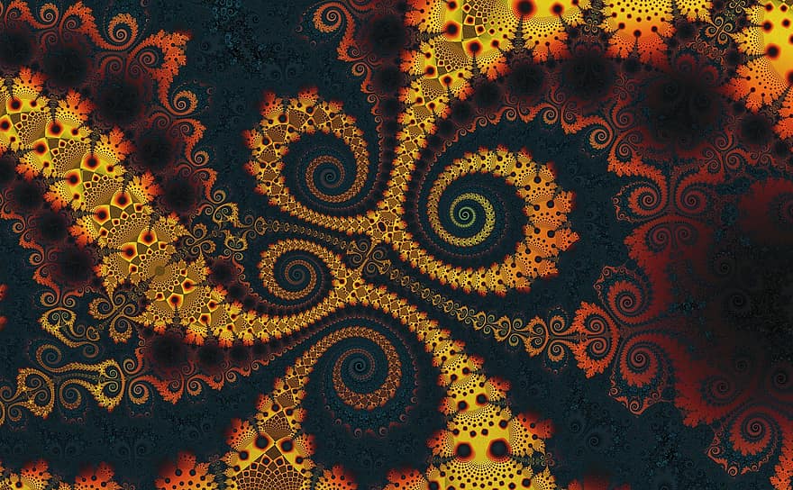 fractal, santrauka, menas, matematika, dimensija, spirale, sūkurį, nerūdijantis, tamsus
