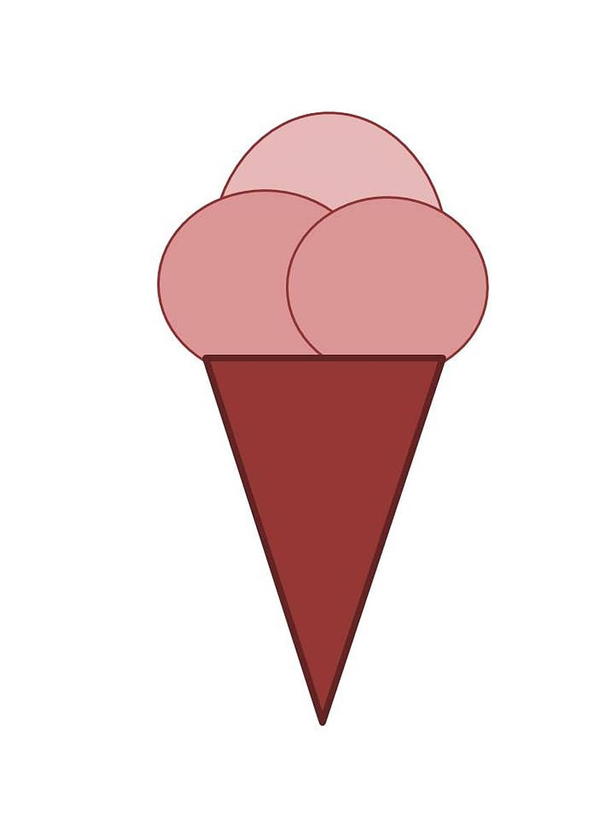 アイスクリーム、夏、幾何学的図形