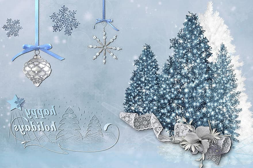 Boże Narodzenie, kartka z życzeniami, wakacje, zimowy, uroczystość, pora roku, projekt, dekoracyjny, sezonowy, Niebieski projekt