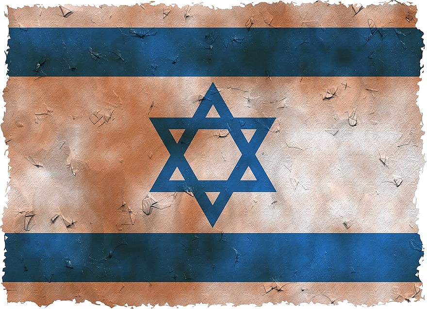 bandera, banderes del món, regne, emblema, país, viatjar, Israel, grunge, bandera israeliana