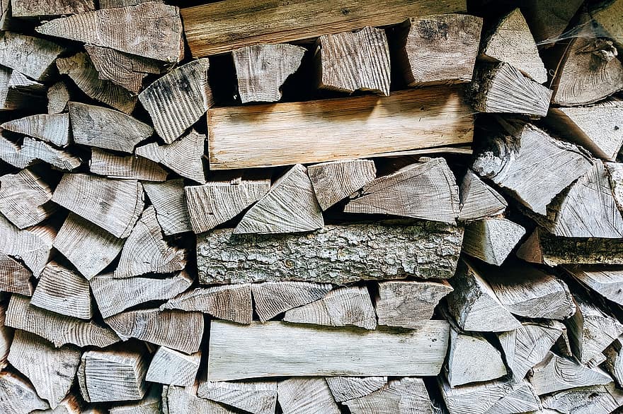 bois, les journaux, fût, bois de chauffage, Morceaux de bois, tas de bois, en bois, sylviculture, texture, la déforestation