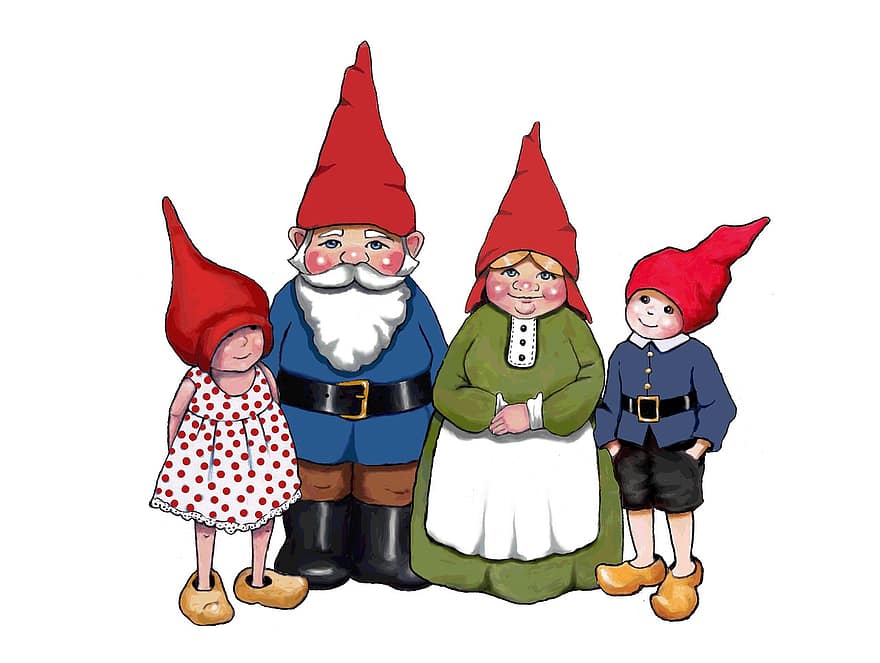 gnomes, mystiske, lunefull, søsken, foreldre, eventyr