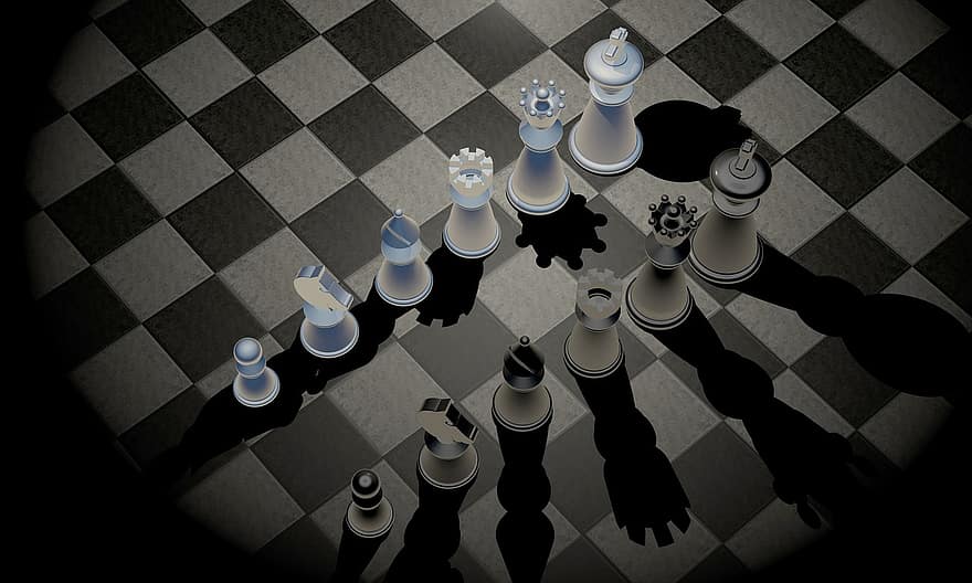 キング、レディ、ランナー、タワー、うま、スプリンガー、バウアー、チェス、チェスゲーム、チェスの駒、図