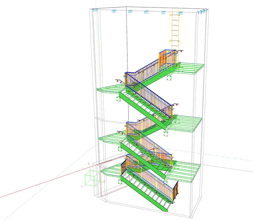 Escadaria, escadas, escadaria, arquitetura, plantas, 3d, construção, casa, desenhar, layout, plano