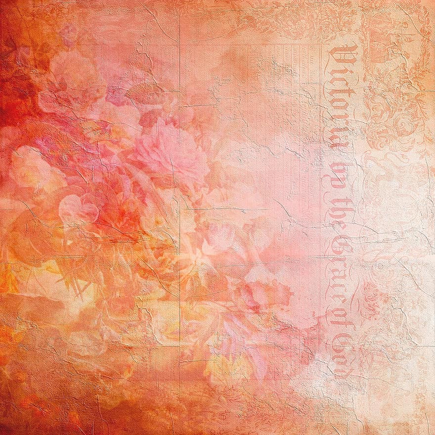 текстура, цветочный, альбом, марочный, цветок, украшение, витиеватый, романтик, оранжевый цветок, оранжевая текстура