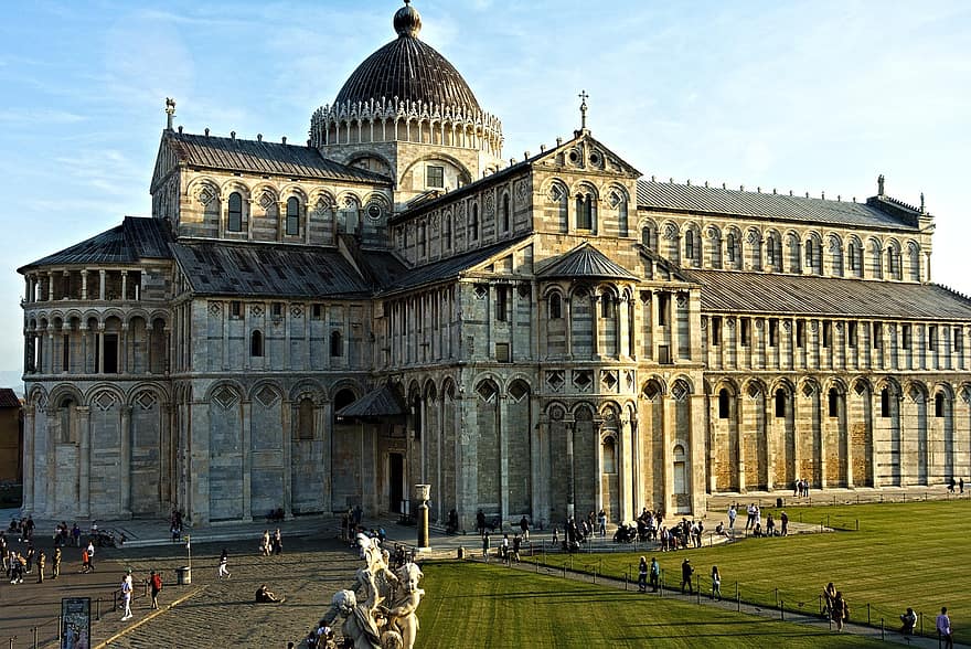 Пизанская башня, Piazza Dei Miracoli, архитектура, Италия, Тоскана, собор