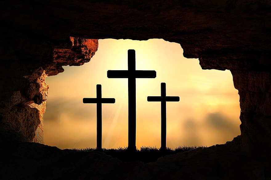 Resurrección, cruces, crucifixión, Pascua de Resurrección, Jesús, cueva, Cristo, cristianismo, buen viernes, fe, religión