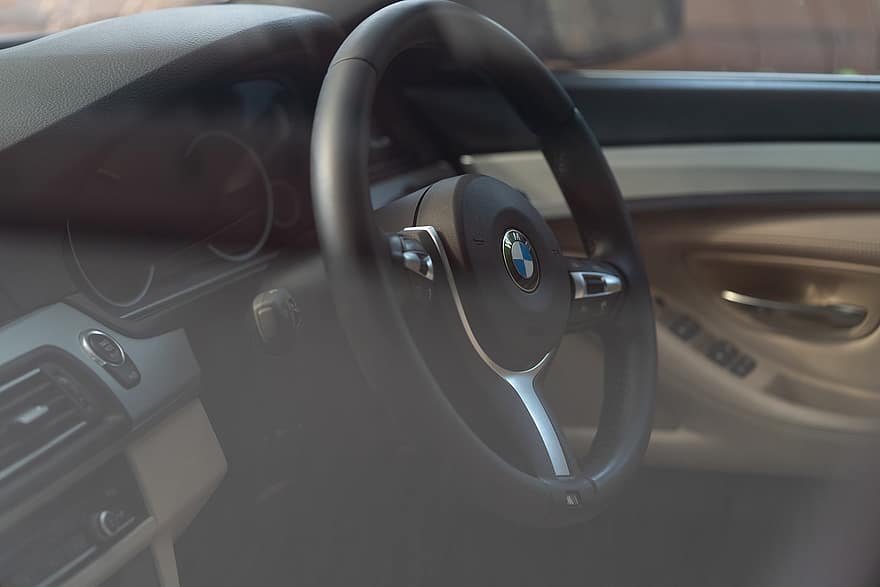 volante, interior, auto, BMW