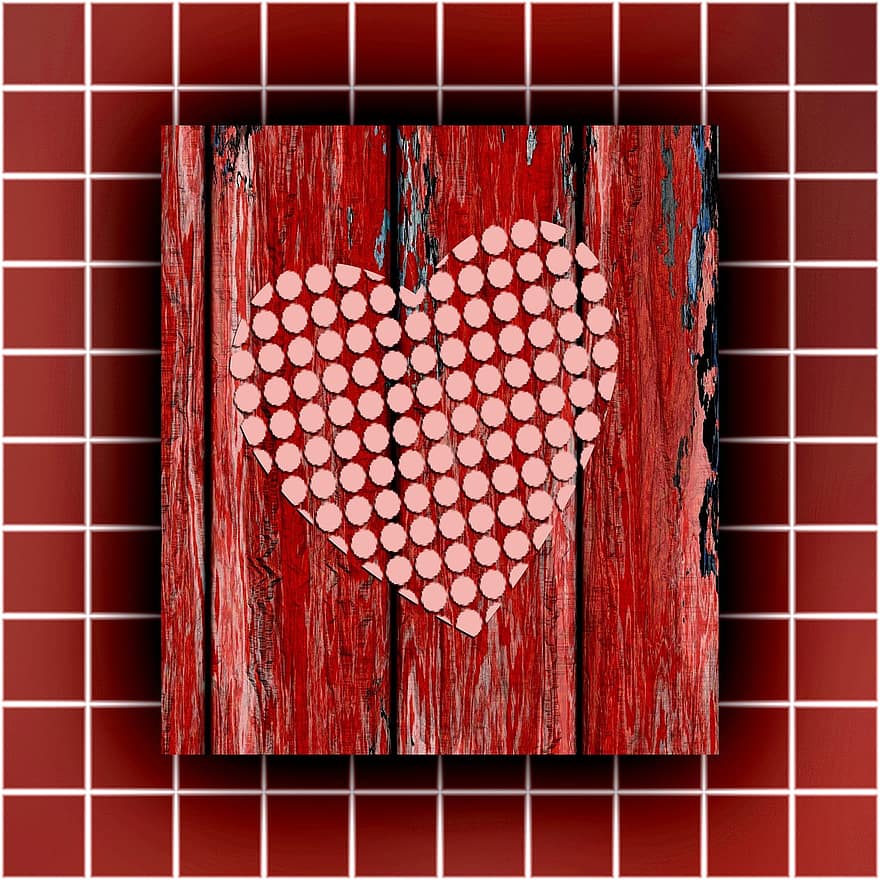 achtergrond, liefde, hart-, Valentijn, verliefd, rood, scrapbooking, papier