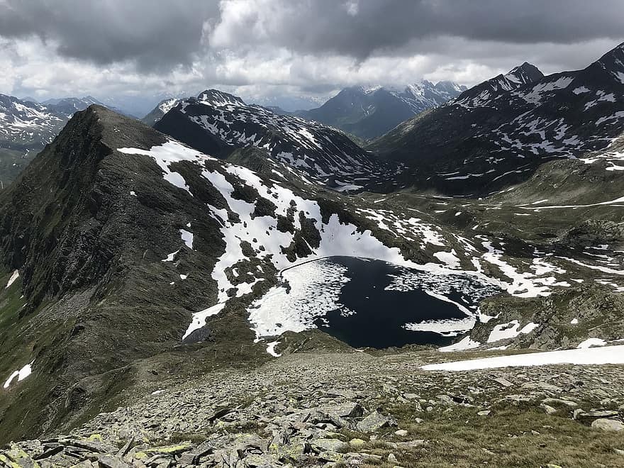 Panorama de Punta Negra, rota alpina, Alpes, alpino, aventura, caminhar, céu, topos, excursões, caminhada, montanhas