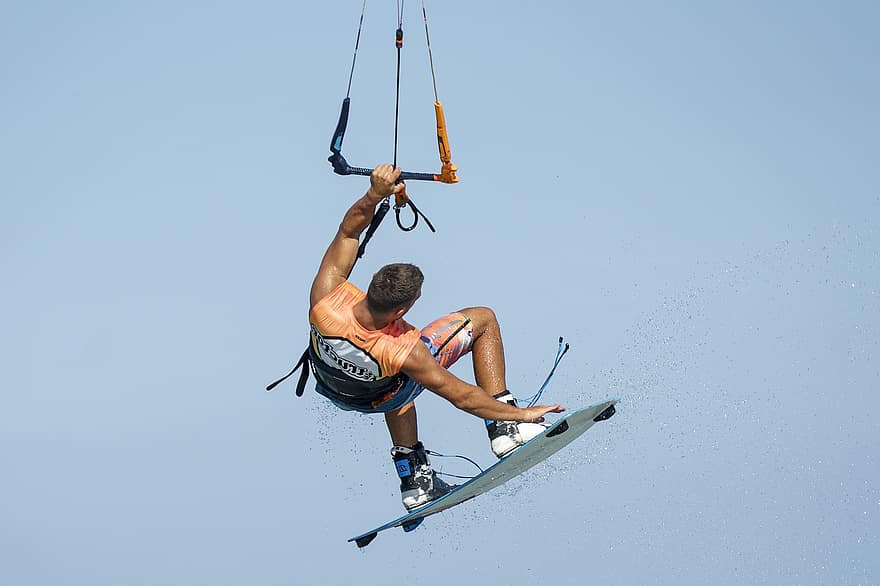 uomo, tavola, oceano, kite surf, sport acquatici, aquilone, kite boarding, acqua, Surf, mare, kite surfer