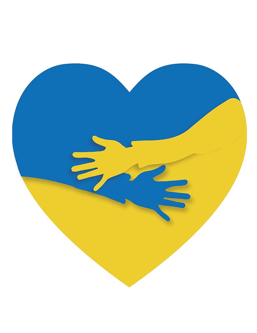 ยูเครน, หัวใจ, ช่วยด้วย, ความสงบ, การติดต่อกัน, สันติภาพของโลก, สงคราม, สนับสนุน, กอด, ความรัก, สัญลักษณ์