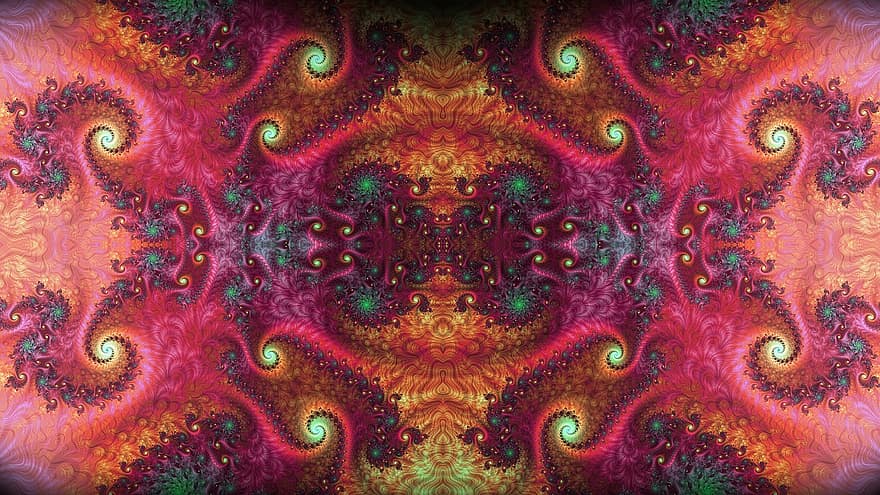 HD wallpaper, fractal, arta digitala, artă abstractă, spirală, reflecţie, psihedelică, halucinaţie, hd background, tapet, cu ecran lat