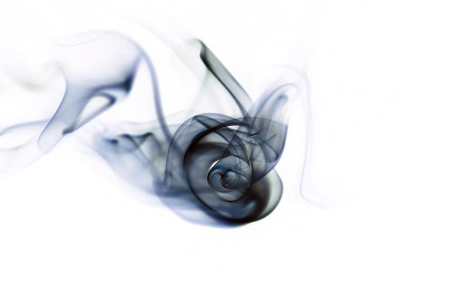 Rauch, Strudel, verwischen, weißer Hintergrund, abstrakt, Wellen, schwarzer Rauch, Spiral-