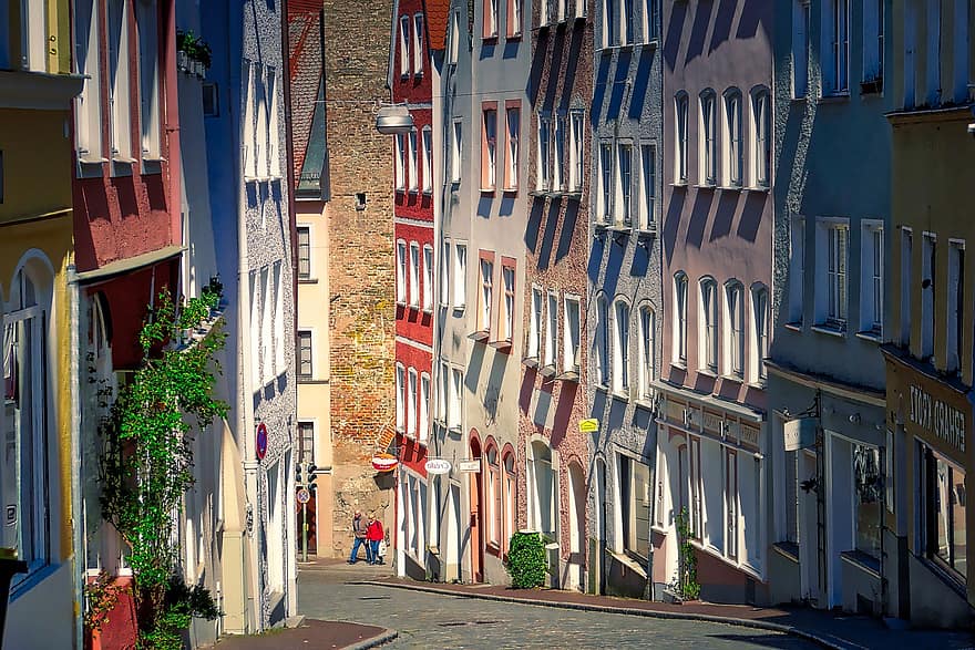 ruelle, immeubles, Allemagne, Landsberg