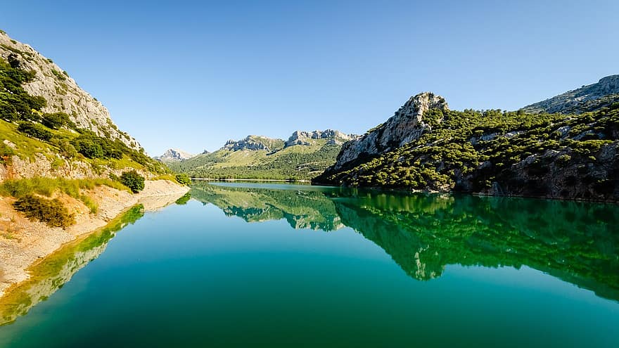 mallorca, Reservoir, Gorg Blau, See, Spanien, Tal, Natur, Landschaft